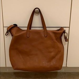 Fossil leather bag with shoulder strap